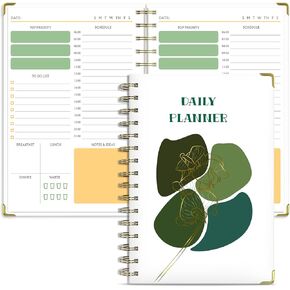 مخطط جمالي يومي، مخطط دفتر الملاحظات مع جدول كل ساعة، مخطط عمل بغلاف مقوى مقاس A5 للبقاء منظمًا وتعزيز الإنتاجية، مخطط غير مؤرخ للوازم المدرسية المكتبية، 160 صفحة in Kuwait