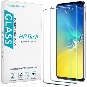 HPTech [2-Pack] Screen Protector For Samsung Galaxy S10e [with Camera hole] Tempered Glass, Anti Scratch, Bubble Free, Case Friendly