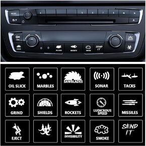 Car Sticker and Decals, Novelty Sticker for Car or Truck Unused Buttons, Funny Automotive Label Dash Button Switch Control Sticker, Vehicle Interior Decor Accessories