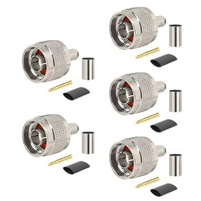 N Male Plug Crimp Coax Connector Adapter for RG58 LMR195 KSR195 RG400 3D-FB Cable (10 Pack)