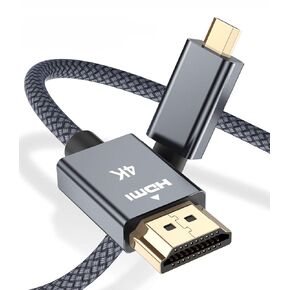 Elebase Micro HDMI Cable 15 FT,4K 60Hz Micro HDMI Type D Cord Compatible for Raspberry Pi 4 4b,GoPro Black Hero 7 6 5 4,Sony Camera A6000 A6300,Nikon B500,Lenovo Yoga 3 Pro 710,Canon