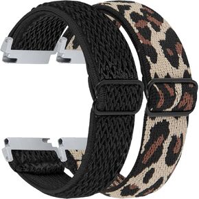 RuenTech 2 Pack Elastic Bands Compatible with Nerunsa P66XG P66D/Ddidbi P66D P66E/Dotn P66D/Hendari P66, Adjustable Nylon Straps Fashions Wristbands for P66 1.85'' Smartwatch