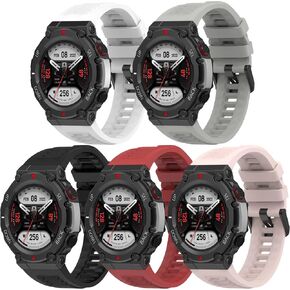 FitTurn Bands Compatible with AMAZFIT T-Rex 2 SmartWatch -Replacement Silicone Man/Woman Adjustable Sport Strap Band and Removal Tools for AMAZFIT T-Rex 2