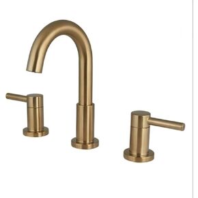allen + roth Harlow Brushed Bronze 2-Handle Widespread WaterSense Bathroom Sink Faucet with Drain