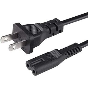 Power Cable 5ft, 1.5 Meters AC Cable Replacement Power Cord 2 Prong