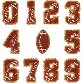 Number Iron on Patches: 10 PCS Sew on Chenille Patches, Decorative 0-9 Numbers Baseball Patches for Clothes Dress Pants Hats Jeans, Sewing Flowers Applique DIY Accessory