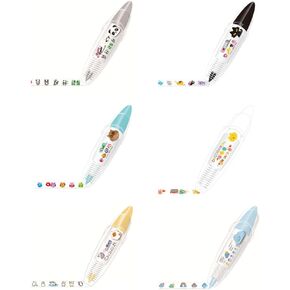 6Pcs Correction Tape, DIY Decorative Correction Tape Creative Cartoon Pattern Decorative Tape for Scrapbooking Greeting Card Letter Diary Stationery School Supplies