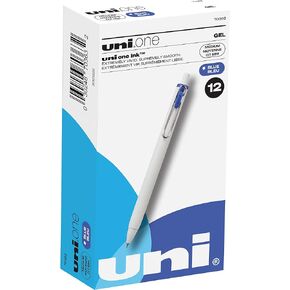 قلم جل Uniball One، 12 قلمًا أسود، أقلام جل ذات نقطة متوسطة 0.7 مم، نقطة رفيعة، أقلام كتابة ناعمة، لوازم المكتب المنزلية من Uni-ball، أقلام ملونة، أقلام حبر لليوميات، أقلام حبر جاف، أقلام كبيرة الحجم