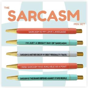 Jxueych Funny Pens 5-Count, Black Ink,Medium Nib 1.0mm, Funny Office Gifts for Coworkers, Personalized Pens Vibrant Funny Quotes Swear Word Daily Pen Set (B)