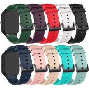 10-PACK Bands Compatible for PUBU P20Z P9A Replacement Watch Strap Accessory Colourful Silicone Bracelet Quick Release Wristbands for PUBU Smartwatch, Soft and Durable