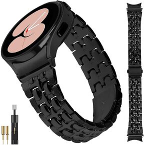 NINKI Metal Band Compatible for Samsung Galaxy Watch 6 5 4 40mm 44mm Band, Galaxy 5 Pro 45mm Bands, 6 Classic 47mm 43mm Bands for Women Men,Quick Release Strap for Galaxy Watch 6 Bracelet Band - Silver