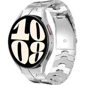 No Gaps Galaxy Watch 6 Classic Bands 47/43mm, Galaxy Watch 6/5/4 Band 40/44mm, Stainless Steel Metal Band Compatible with Samsung Galaxy Watch 6/5/4 for Men Women Steel Bands