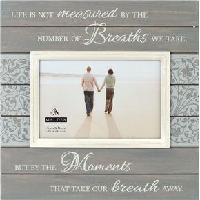 Malden International Designs Sun Washed Woods Moments Distressed Grey Picture Frame, 4x6, Gray
