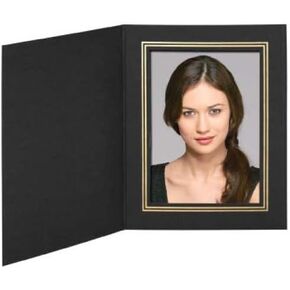 Black/Gold Cardboard Photo Folder Frames - Pack of 50 (8x10)