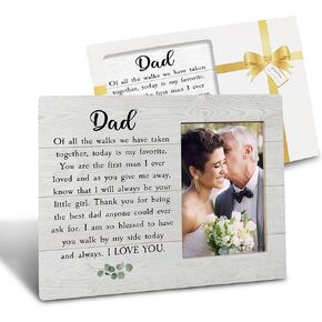 Father of the Bride Gifts - Father of the Bride 4x6 Picture Frame,Father of the Bride Gifts from Daughter,Father of Bride Gifts from Bride,Father of Bride Gifts for Wedding Day
