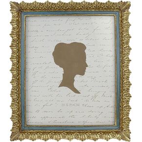 إطار صورة عتيق مقاس 8 × 10 بوصة من AELS، إطارات صور عتيقة أنيقة بواجهة زجاجية، عرض للصور، تعليق على الحائط على سطح الطاولة، أفكار للهدايا، أوراق منحوتة، ذهبي وأزرق in Kuwait