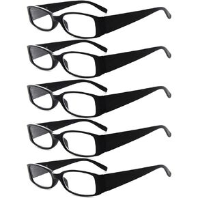 Eyekepper 5 Pairs Reading Glasses for Women Reading +0.50 Black Frame Reading Eyeglasses