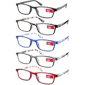 نظارات قراءة K KENZHOU مكونة من 5 قطع، قارئات بمفصلات زنبركية للنساء والرجال، نظارات خفيفة الوزن مضادة للوهج + 1.5 in Kuwait