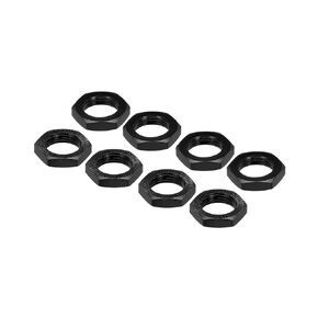 MECCANIXITY Aluminum 17mm RC Wheel Nut Thread M12x1.0mm Hex Wheel Nuts RC Wheel Nut for 1/8 RC Model Car Trucks Off Road Car Upgraded Parts Pack of 8(Black)