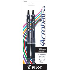 PILOT Acroball Breast Cancer Awareness Collection Advanced Ink Refillable & Retractable Ball Point Pens, Fine Point, Assorted Colors, 14-Pack (14688)