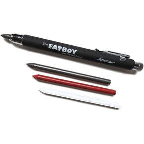 FastCap Fatboy Mechanical Carpenter Pencil with Eraser & Clip - Perfect for Architecture Supplies and Construction Tools for Home Improvement - 5.5 mm Lead - 80768