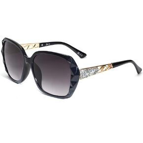 JM Oversized Women Square Sunglasses Sparkling Composite Shiny Frame UV400 Protection