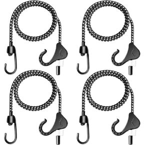 36 Inch Bungee Cords with Hooks Adjustable, 4-Piece,UV Resistant