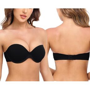 Women’s Push Up Strapless Bra Padded Underwire Seamless Convertible Multiway Bra