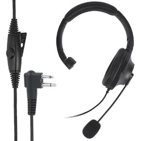 One Side Noise Reduction Overhead Headset Voice Cancelling Cancellation Radio Headphone Single Earpiece with Boom Mic for CP100 CP200 CP200D CP185 RDM2070D BPR40 RDU4100 RDV5100 Walkie Talkie