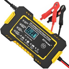 Car Battery Charger, 12V-6A Portable Smart Battery Trickle Charger Automotive Battery Maintainer Desulfator with Temperature Compensation LCD Display Charger for Cars,AGM/Gel Lead Acid Battery in Saudi Arabia