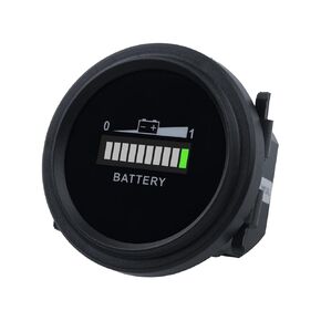 Runleader 12V to 24V,36V,48V to 72V LED Battery Power Indicator,Battery Charge & Discharge Display,Applicable to Lead Acid Battery Powered Golf Cart Forklift Lawn Mower Leaf Trimmer Motorhome etc.