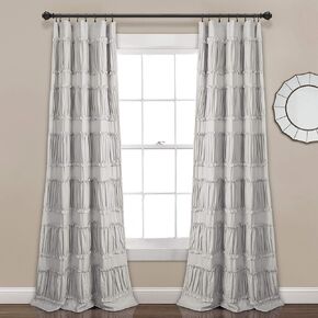 Lush Decor Nova Ruffle Window Curtain Panel Pair, 42"W x 84"L, Pale Yellow/Ivory