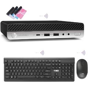 HP Tiny Desktop ProDesk 600 G4 Windows 11 Mini Computer,i7 Hexa-Core Micro Business Desk Top 32GB Ram 512GB NVMe M.2 SSD,WiFi,BT,HDMI,DP,USB-C,4K Support,Altec Wireless K&M + TJJ Mouse PAD(Renewed)