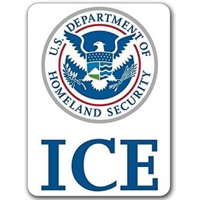 ICE Logo Sticker (Immigration Customs and Enforcement ice Homeland Security Insignia Vinyl Decal for car Truck Laptop (3 x 4 inch)