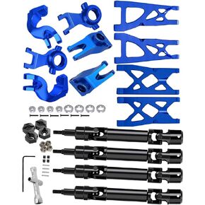 RC Upgrades Part for 1/10 ARRMA Granite/Senton 4x4 3S Blx & Mega 550 Vorteks 3s blx,Drive Shaft CVD Axles,Suspension Arm & Steering Blocks Caster Blocks C-Hubs Stub Axle Carriers,Red