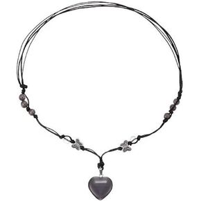 Black Heart Necklace for Women Gothic Heart Necklace with Black Chain Heart Rope Necklaces Jewelry Accessories