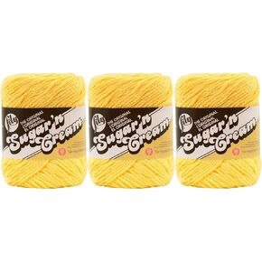 Bulk Buy: Lily Sugar 'n Cream Solids 100% Cotton Yarn (3-Pack) (Yellow #0010)