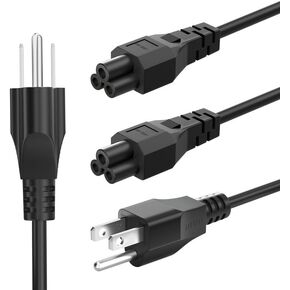 10FT Long 3 Prong Universal Mickey Mouse AC Power Cord Replacement for HP, Acer, Dell, Lenovo, Samsung, Asus Laptop Computer Notebook, LG LCD LED Smart TV, Epson Printer Power Cable, 1Pack