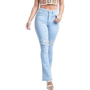 YMI Women's Junior Vintage Dream High-Rise Flare Jeans