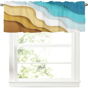 4th of July Kitchen Curtains Valances for Windows Blue Red White Stars Valance Farmhouse Short Rod Pocket Window Curtain 1 Panel for Patriotic Independence Day Window Treatment Decorations 54x18inch