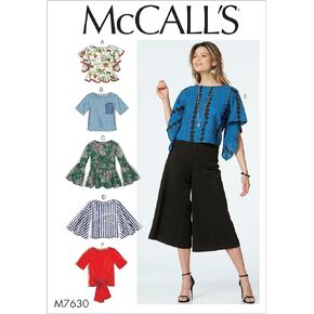McCall's Patterns Misses Tops with Sleeve and Hem Variations