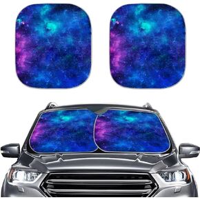 JoyLamoria Custom Car Windshield Sun Shade, Universal Fit, 2-Piece Foldable Sun Visor Auto Sunshade Blocks Sun UV and Heat, Customize Add Your Image Photo or Logo