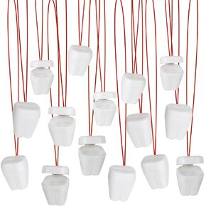 ArtCreativity Tooth Saver Necklaces, Set of 144, White Tooth Containers, Tooth Holders For Boys & Girls, Dentist Office Giveaways For Kids, Theme Party Supplies, Unique Goodie Bag Fillers