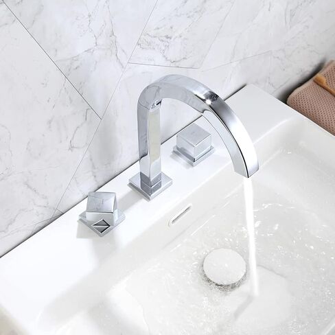 البوب ​​SANITARYWARE 2-مقبض واسع النطاق بالوعة الحمام صنبور النفط مفروك البرونزية الصلبة النحاس 8 بوصة شلال الحمام الغرور صنبور 3 ثقوب حوض خلاط الحنفيات in Saudi Arabia