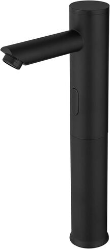 Touchless Vessel Sink Faucet Automatic Sensor Bathroom Faucet Hands Free Smart Commercial Touchless Bathroom Sink Faucet with Control Box and Temperature Mixer, Black in Saudi Arabia
