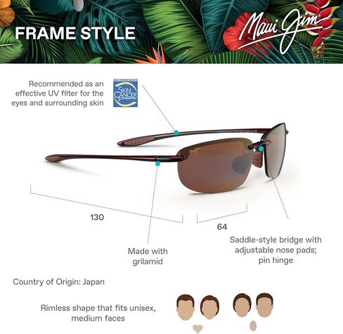 Maui Jim Men's and Women's Hookipa Polarized Universal Fit Rimless Reading Sunglasses in Kuwait