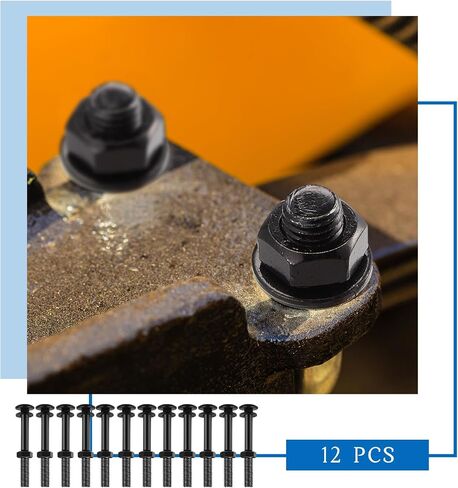 Zonon Carriage Bolt Kit مجموعة مسامير النقل المجلفنة تتضمن غسالات وصواميل مقاومة للصدأ لملحقات التثبيت (12 مجموعة، أسود، 3/8 × 6 بوصة) in Kuwait