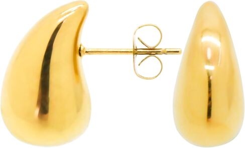 Waterdrop Hollow Open Hoops,Chunky Earrings For Women,Chunky Gold Hoop Earrings for Women, Hypoallergenic Gold Plated Earrings Fashion Jewelry for Women Girls in Kuwait