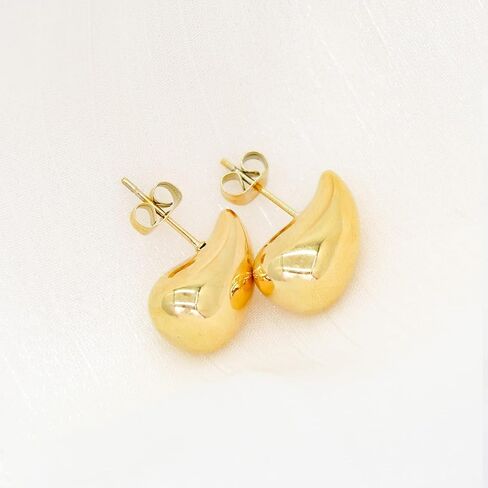 Waterdrop Hollow Open Hoops,Chunky Earrings For Women,Chunky Gold Hoop Earrings for Women, Hypoallergenic Gold Plated Earrings Fashion Jewelry for Women Girls in Kuwait