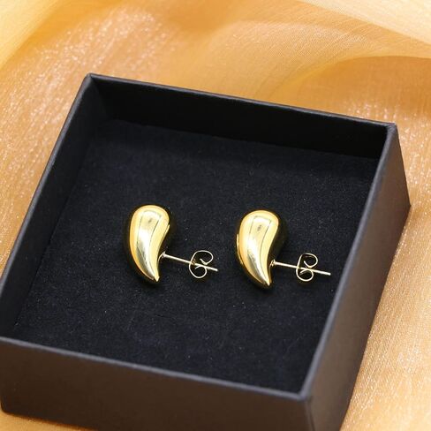 Waterdrop Hollow Open Hoops,Chunky Earrings For Women,Chunky Gold Hoop Earrings for Women, Hypoallergenic Gold Plated Earrings Fashion Jewelry for Women Girls in Kuwait